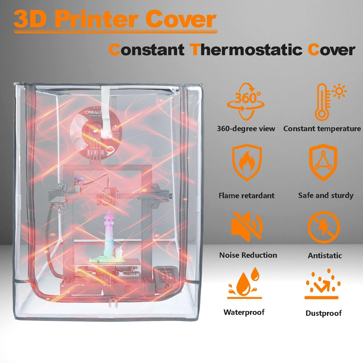 3D Printer Enclosure, Highly Transparent Waterproof Fireproof