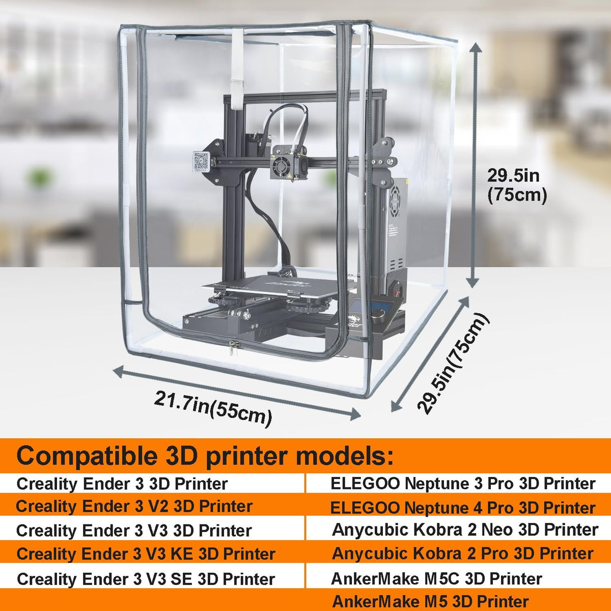 3D Printer Enclosure, Highly Transparent Waterproof Fireproof