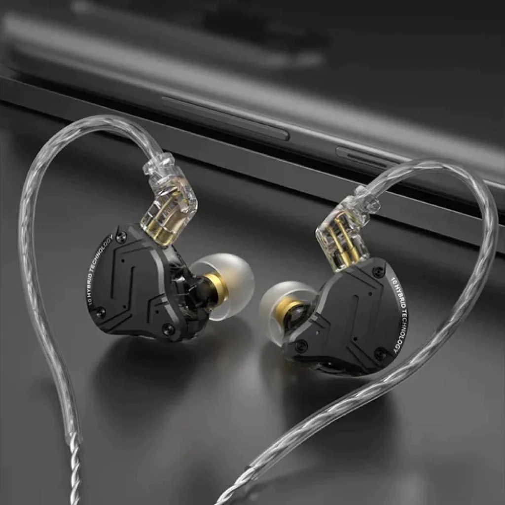 KZ ZSN PRO X Gaming Earbuds in Ear Monitor Headphones, High Fidelity IEMS Earphones, Hybrid Dual Driver Wired Earbuds with 1BA 1DD Detachable Tangle-Free Cable for Computer Tablet (Black, without Mic)